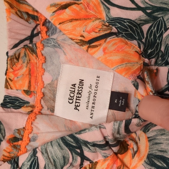 Cecilia Peterson Anthropology Ruffled off the Shoulder Romantic Boho Floral Top - Picture 8 of 11